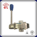 Stainless Steel Ss304 Ss316L Weld Sanitary Butterfly Valve with Pull Handle